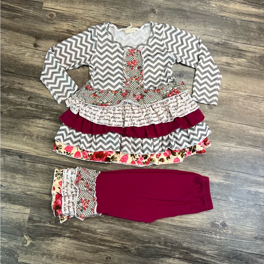 Honey Dew Brand 2pc Chevron & Floral Set Size 2T